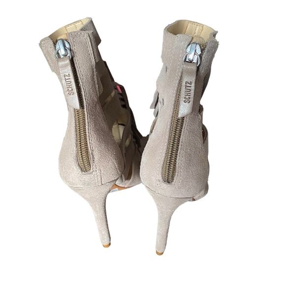 Schutz Marva Fringe Suede Tan Heels size 7.5 - Picture 5 of 8